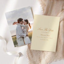 Elegant Utandning av botanisk Blommigt Foto Bröllo Spara Datumet