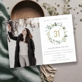 Elegant Utandning av botaniskt eukalyptus Foto Föd Inbjudningar