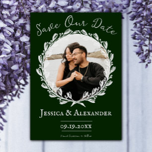 Elegant Utandning Foto Ram   Emerald Grönt Spara Datumet