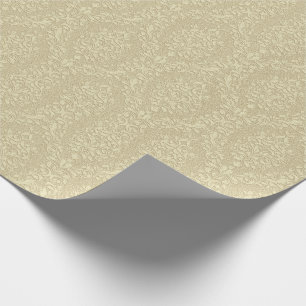 Elegant utföra i relief stilgulddamast presentpapper