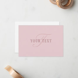 Elegant utseende monogram | Roséguld Anteckningskort