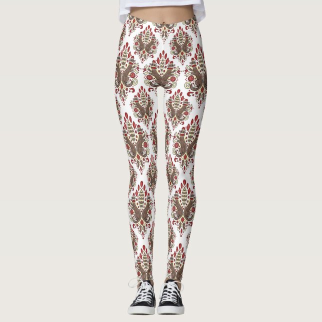 elegant utskrivaven damasker för sock monkey leggings (Framsida)