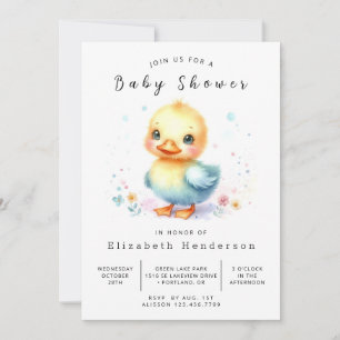 Elegant Utskrivbar Anka Baby Shower Inbjudningar