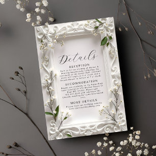 Elegant utsmyckad blom- gröna blad blom- detaljer tilläggskort