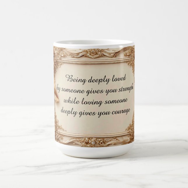 Elegant utsmyckad guldram kaffemugg (Center)