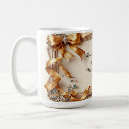 Elegant utsmyckad guldram kaffemugg