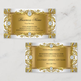 Elegant utsmyckad kunglig juvel vit guldguldblek visitkort