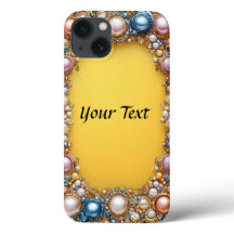 Elegant utsmyckad ram med ädelstenar och pärlor