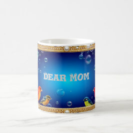 Elegant utsmyckad ram med livfulla fåglar kaffemugg