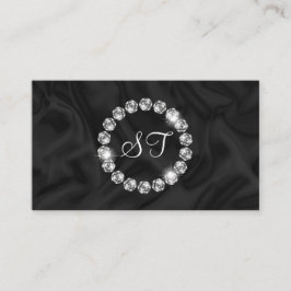 Elegant Uxury Diamond Ring Glitter Black silke Visitkort