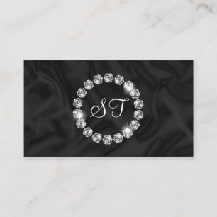 Elegant Uxury Diamond Ring Glitter Black silke Visitkort