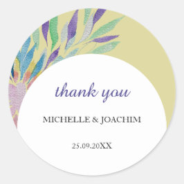 Elegant Vacker Boho Blommig Akvarellkonst Runt Klistermärke