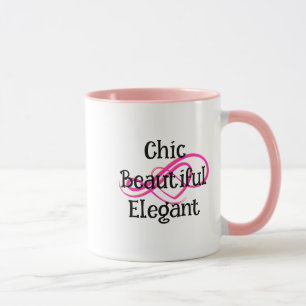 Elegant, vacker, chic mugg