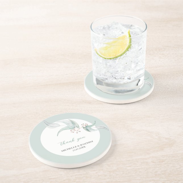 Elegant Vacker Eucalyptus Watercolor Art Underlägg (Sidan)