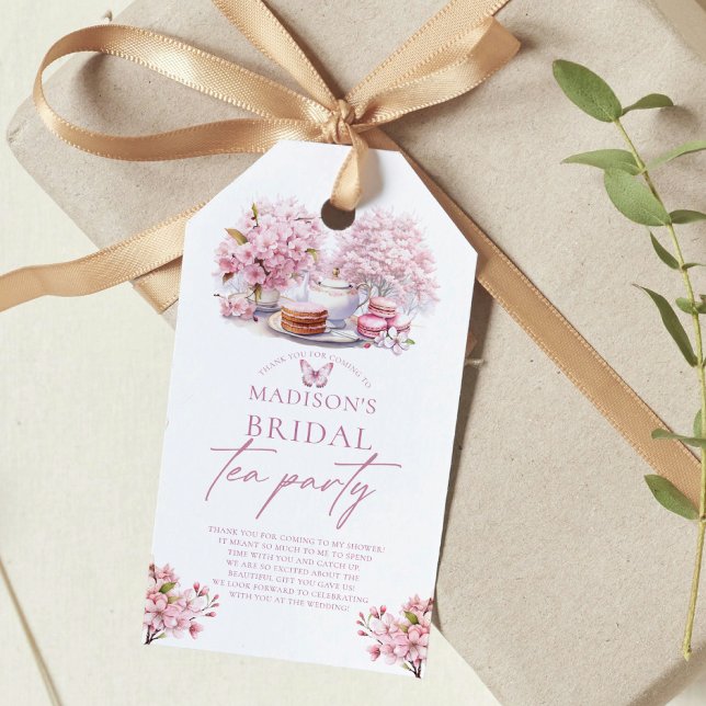 Elegant vacker körsbärsblomning bröllopste presentetikett (Skapare uppladdad)