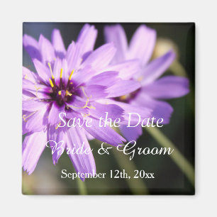 Elegant, vacker lila daisy spara datum magnet