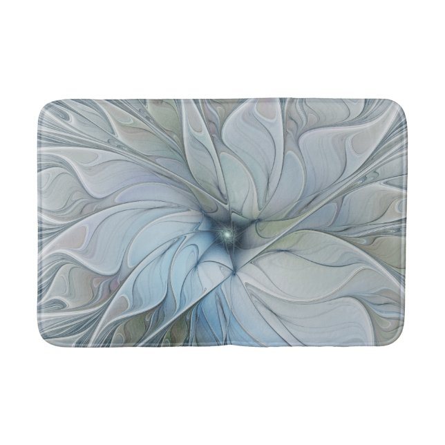 Elegant vacker modern abstrakt fraktal konst blomm badrumsmatta (Framsidan)