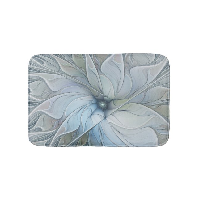 Elegant vacker modern abstrakt fraktal konst blomm badrumsmatta (Framsidan)