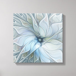Elegant vacker modern abstrakt fraktal konst blomm canvastryck