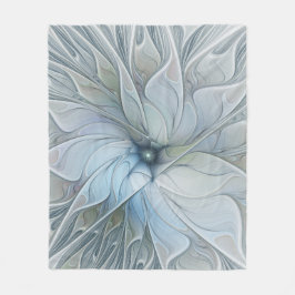Elegant vacker modern abstrakt fraktal konst blomm fleecefilt