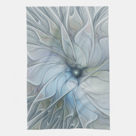 Elegant vacker modern abstrakt fraktal konst blomm kökshandduk