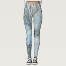 Elegant vacker modern abstrakt fraktal konst blomm leggings