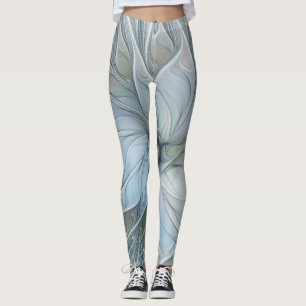 Elegant vacker modern abstrakt fraktal konst blomm leggings