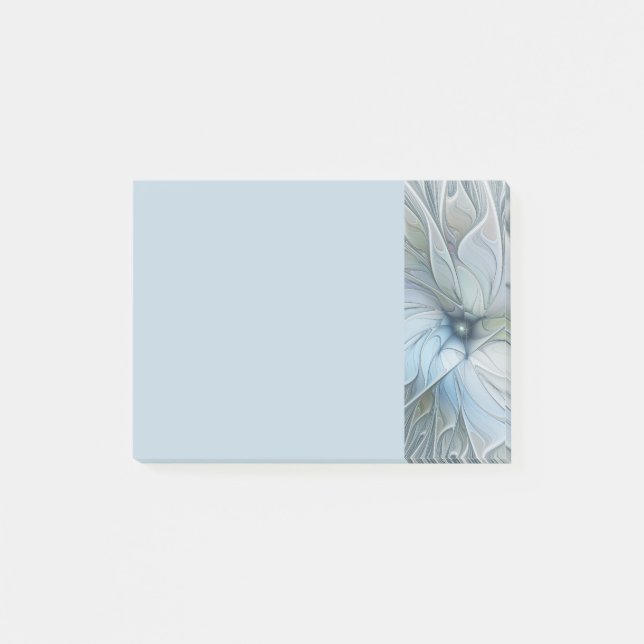 Elegant vacker modern abstrakt fraktal konst blomm post-it block (Framsida)