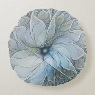 Elegant vacker modern abstrakt fraktal konst blomm rund kudde