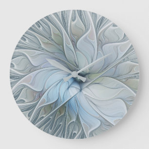 Elegant vacker modern abstrakt fraktal konst blomm stor klocka