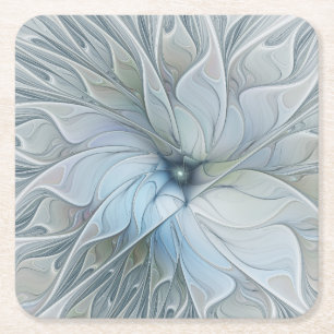 Elegant vacker modern abstrakt fraktal konst blomm underlägg papper kvadrat
