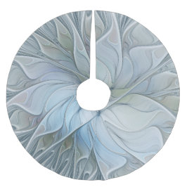 Elegant vacker modern abstrakt fraktalkonst blomma julgransmatta borstad polyester