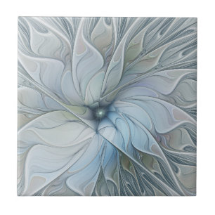 Elegant vacker modern abstrakt fraktalkonst blomma kakelplatta