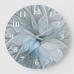 Elegant vacker modern abstrakt fraktalkonst blomma stor klocka
