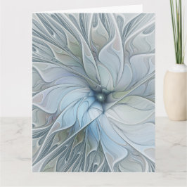Elegant vacker modern abstrakt fraktalkonst blomma tack kort