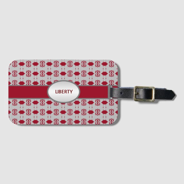 Elegant Vacker Silver och Burgundy Bagagebricka (Framsida horisontal)