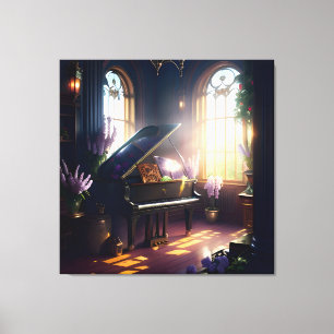 Elegant Vacker Splendor Piano Room 3 Canvastryck