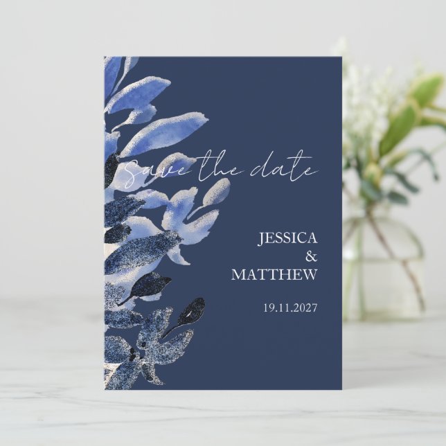 Elegant vacker Svan i sjöblått Bröllop Spara Datumet (Stående Fram)