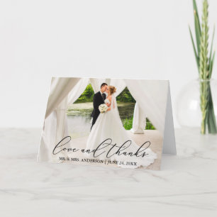Elegant Vackert Calligraphy Kärlek tack Fold Kort