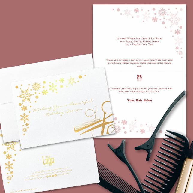 Elegant Vackert Julhelg Guld Foil Folierat Kort (Elegant Beautiful Holiday Season Gold Foil Foil Card)