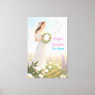Elegant Våg Zodiac Celestial Blommigt Wall Art Gi Canvastryck