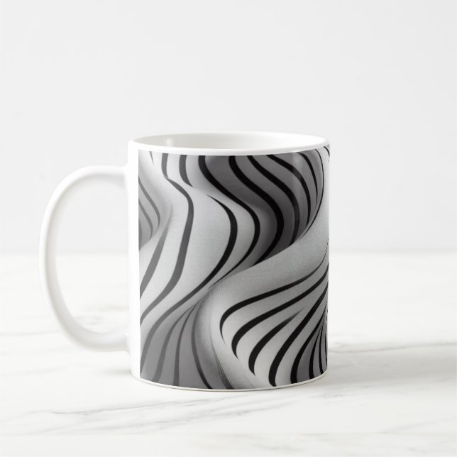 Elegant Vågar Fabric Design 5 Kaffemugg (Vänster)