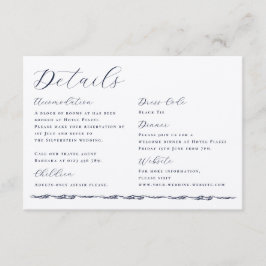 Elegant vågillustration Bröllopsdetaljer Tilläggskort