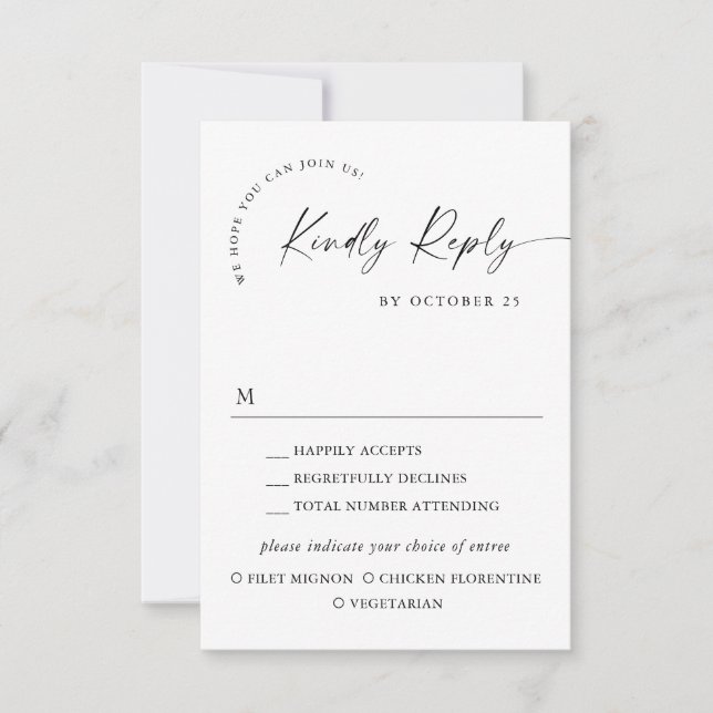 Elegant - val av minimalistiskt kalligrafi OSA kort (Framsida)