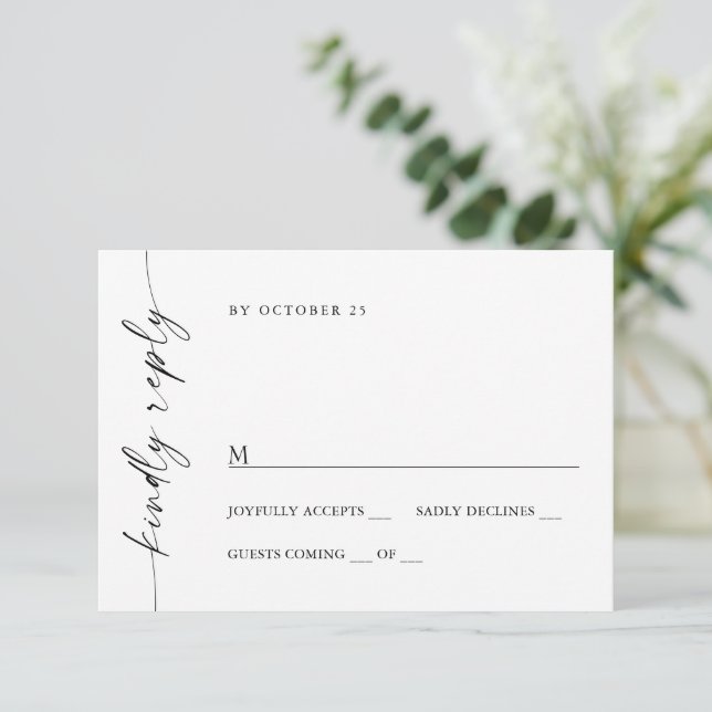 Elegant - val av minimalistiskt kalligrafi OSA kort (Stående Fram)