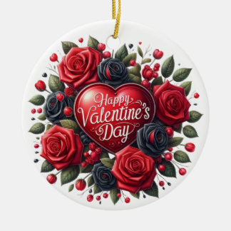 Elegant Valentindagen Heart med Ro Julgransprydnad Keramik