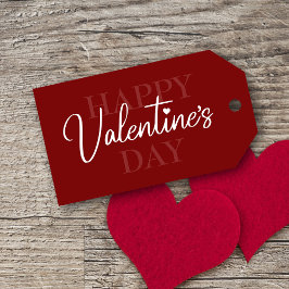Elegant Valentindagen Red Presentetikett
