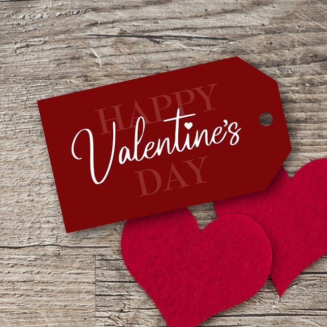 Elegant Valentindagen Red Presentetikett (Add charm to your gifts with red Valentine tags—romantic, stylish, and perfect for any loved one!)