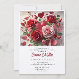 Elegant Valentine Birthday Luncheon Inbjudningar