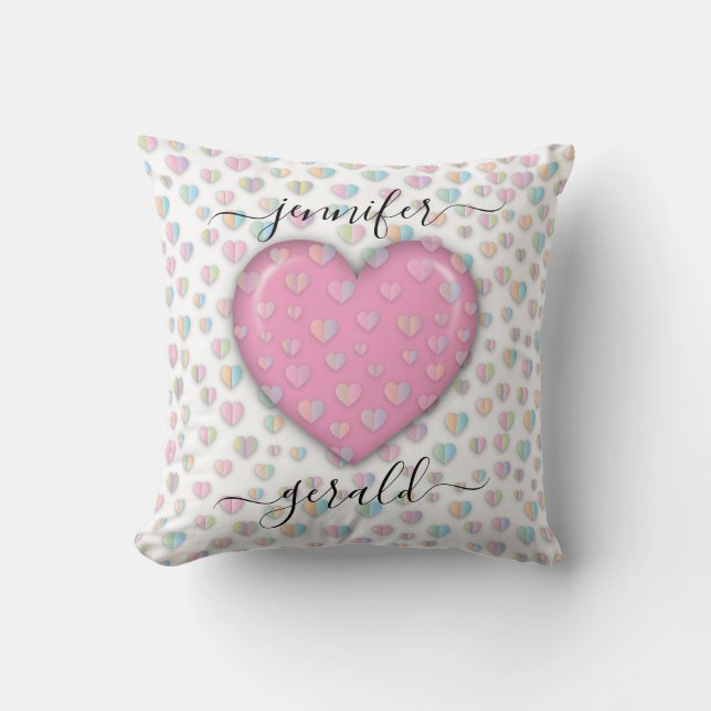 Elegant Valentine Heart Design Kudde (Framsida)